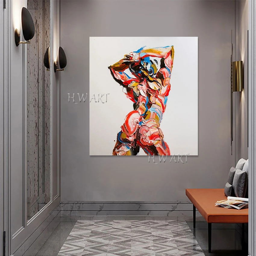 

Knife Oil Painting Without Framed Decor Hotel Artwork 3d Sexy Girl Wall Art Figure Picture Canvas Abstract Thick Acrylic Drawing