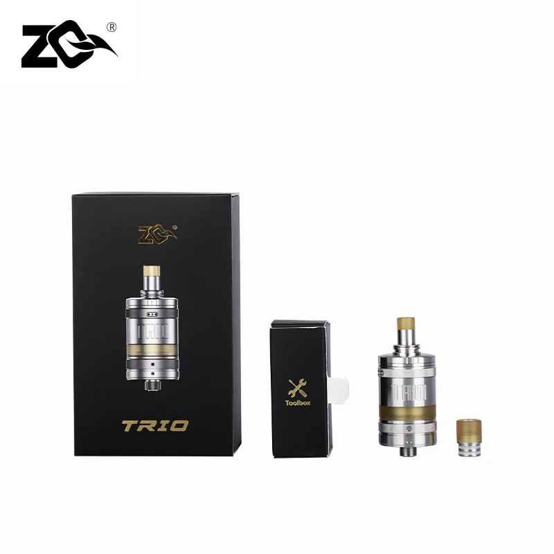 

ZQ Trio RTA Tank MTL and DTL Atomizer Electronic Cigarette Vaperizor 2.0ml Capacity Pod Precise airflow adjustment Top Fill