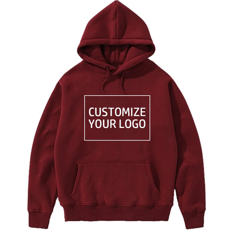 Diy Your Own Design Print Pattern Customize Autumn Long Sleeve Hoodies Solid Color Women Fashion 10 Colors Tops