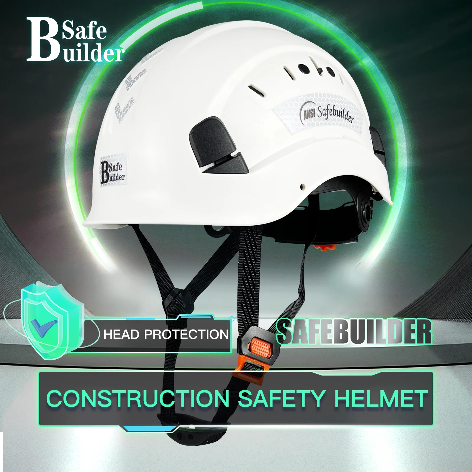 ANSI Construction Safety Helmet ABS Hard Hat Adjustable