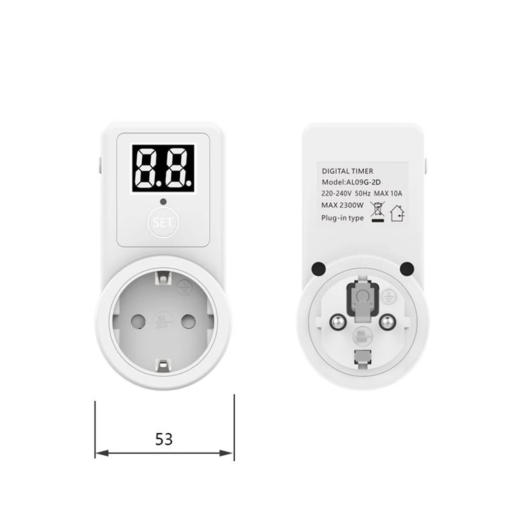 Electrical Socket Power Socket Timer Universal Timing Socket Two Digit Display EU Electronic Digital Countdown Switch Mechanical 220-240V Timer Kitchen Tools