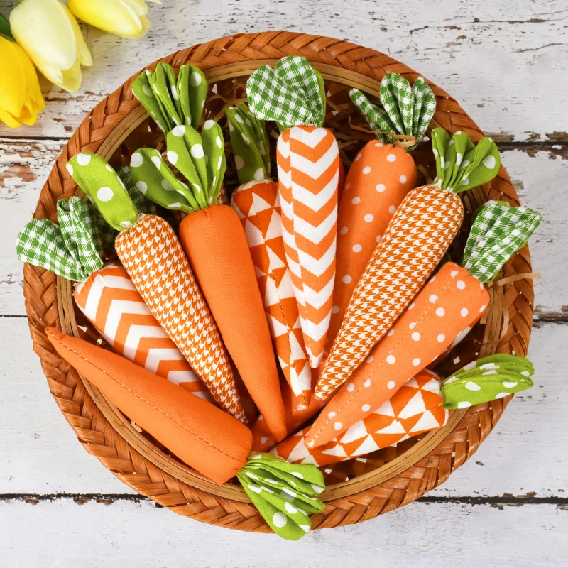 1/5pcs Easter Carrot Ornaments 2025 Spring Easter Party Decoration for Home Kids Birthday Favors Gift Soft Artificial Carrot Toy
