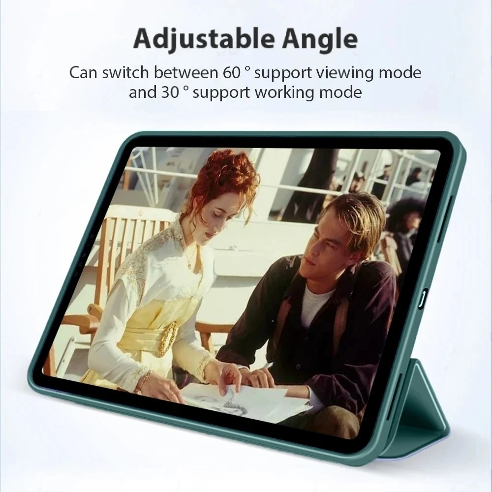 Premium TPU Soft Silicone Trifold Stand Tablet Case with Auto Sleep/Wake Function