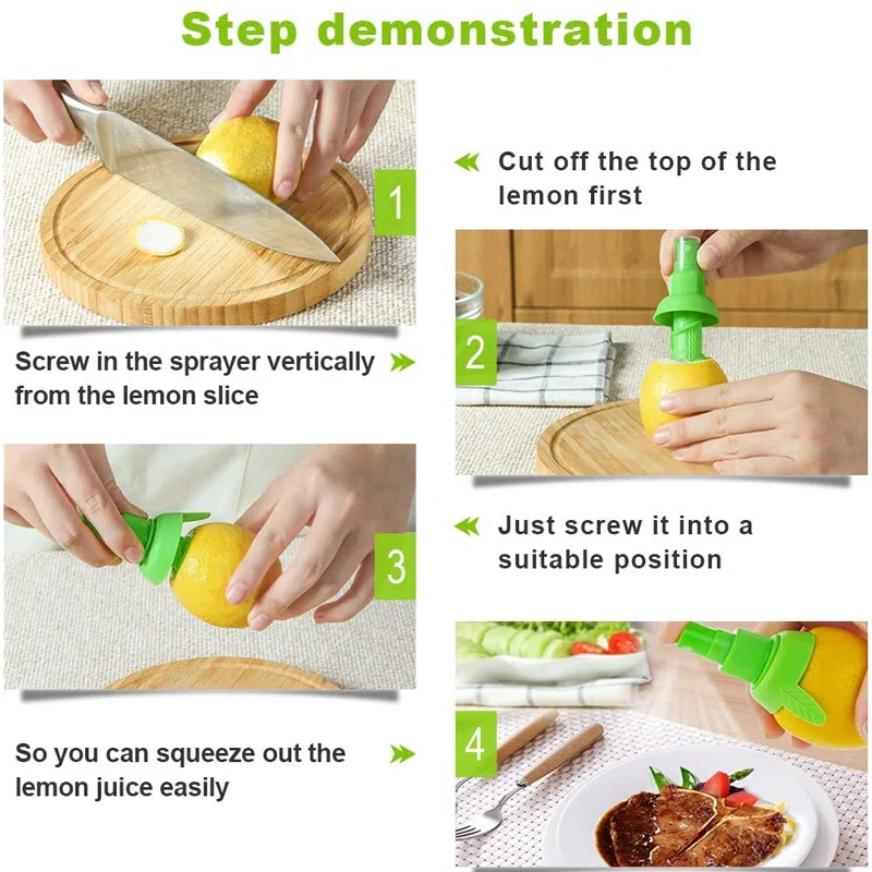 Fruit Juicer Lemon Squeezer Manual Orange Juice Squeeze Juicer Lemon Spray Mist Orange Fruit Squeezer Sprayer for Salad Fresh Flavor Kitchen Cooking Tools