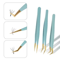 1pcs Eyelash Extension Tweezers Volume Isolation Precise Lash Lift Tweezers Stainless Steel Eyebrow Clip Makeup Tool Accessories 2