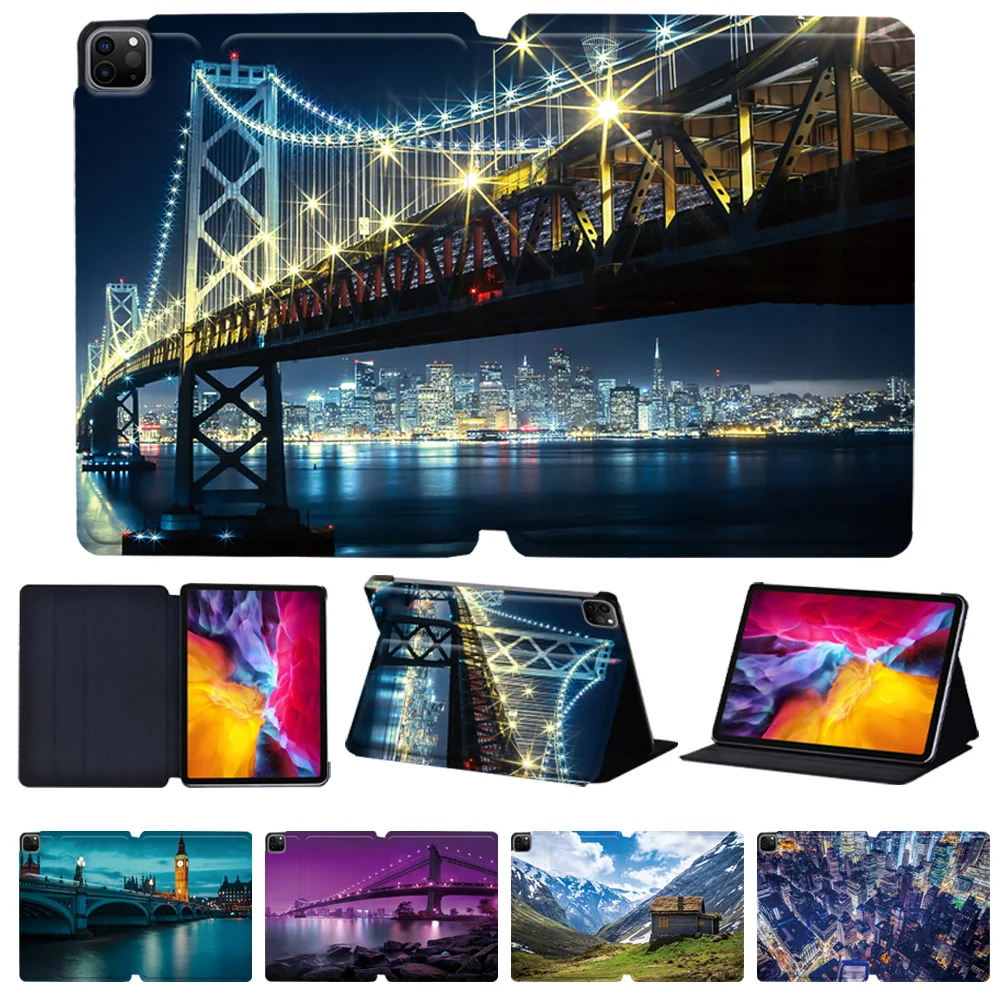 

Cover for IPad Pro 9.7 2015 Leather Stand Tablet Case Pro 10.5 inch IPad Pro 11 2018 2020 2021 Cover View Print Funda