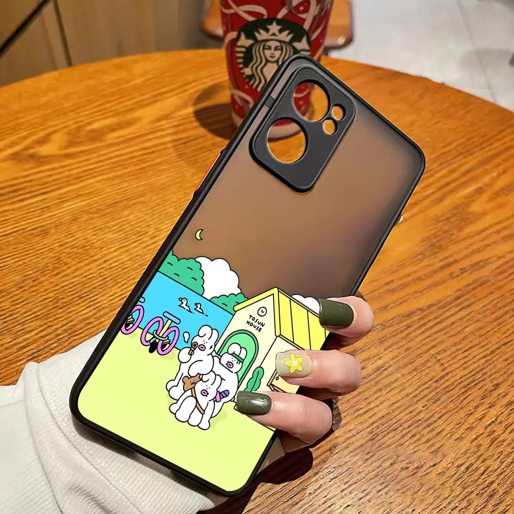 thumbnail image 1 of Funda mate de teléfono para OPPO RENO 8 8T 7Z 7 6Z 6 5 4 PRO PLUS 4G 5G Edge Funda Coque Capa Funda carcasa cerdo blanco dibujos animados de conejo, 1 of 5