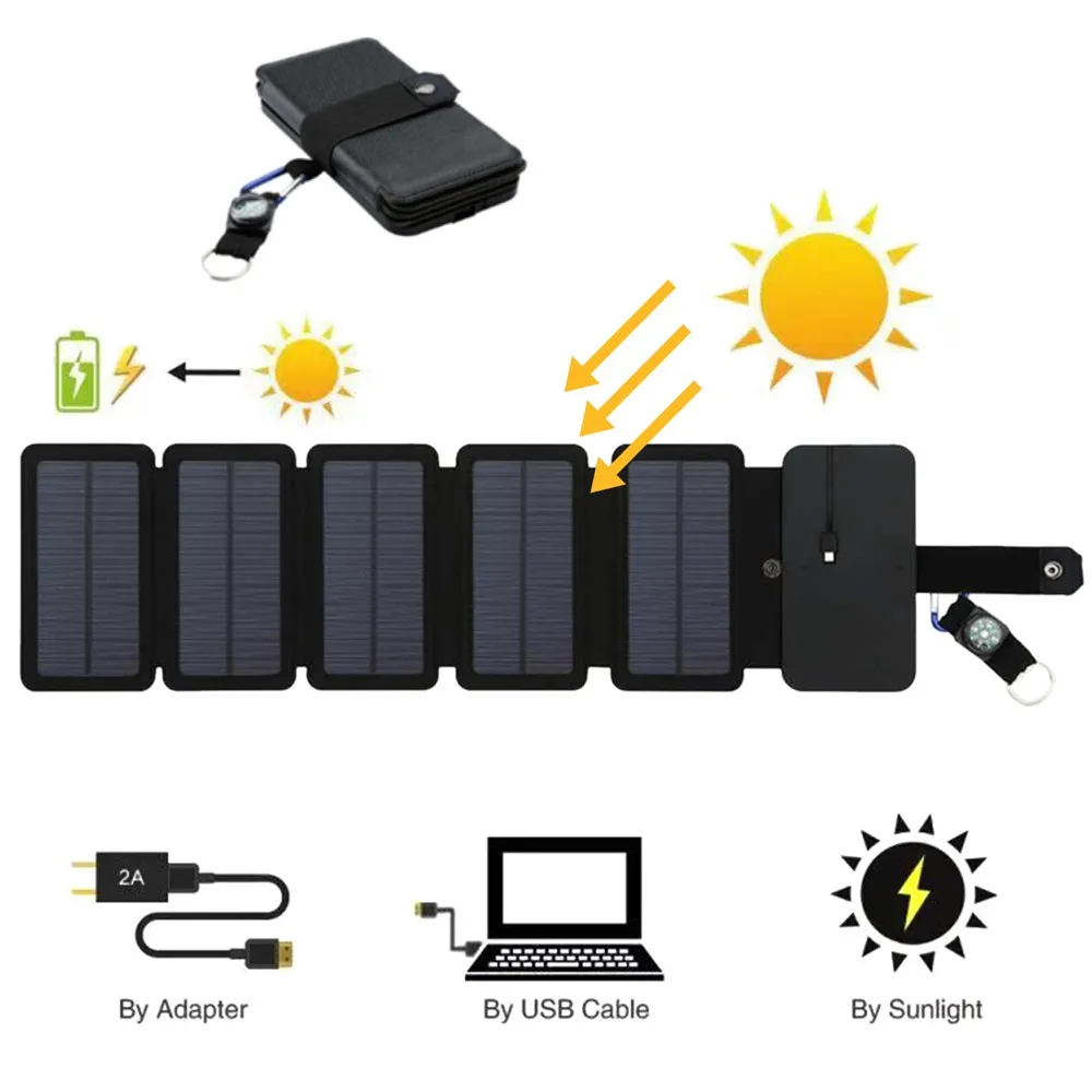 

Portable Solar Panel 6W/7.5W 5V Foldable Solar Smartphone Chargers Waterproof Camping Equipment Supplies Survival Gadgets
