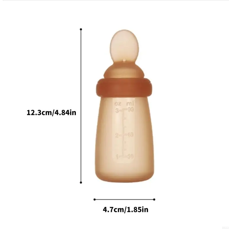 R66D 실리콘 이유식 피더 스푼 90ml 6개월 이상의 를 위한 편리한 고형 식품과 야간 액체 수유를 즐기세요