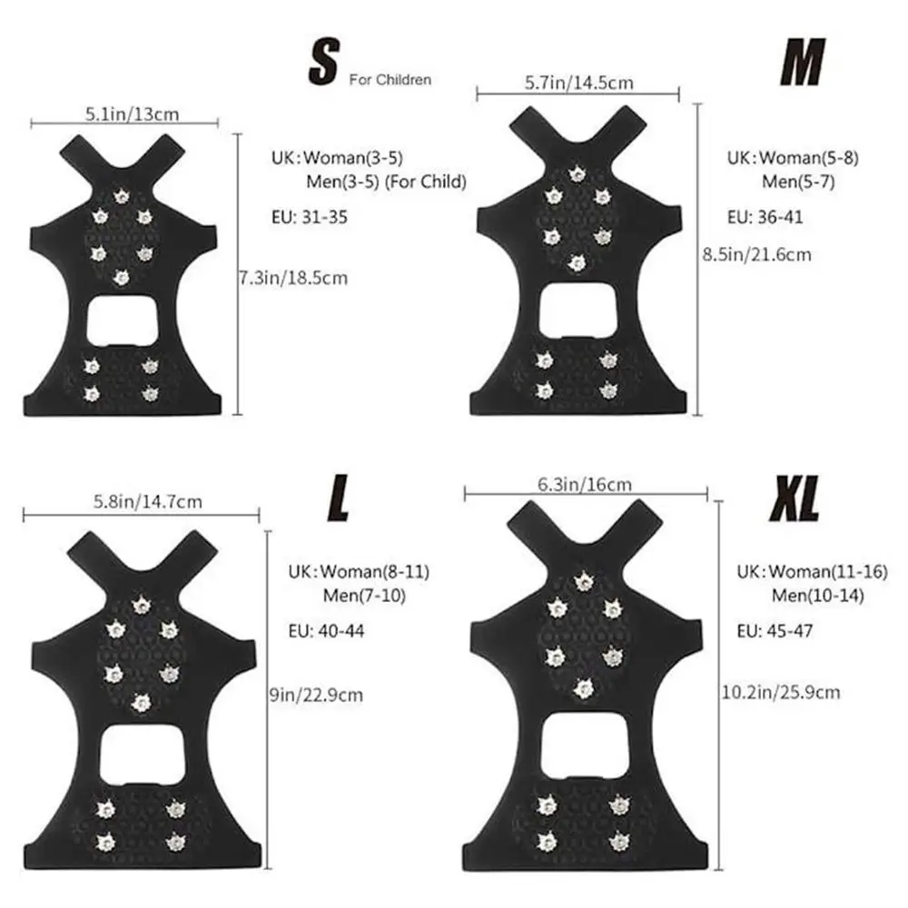 1 Pair Climbing Durable Shoe Accessories Cleats Overshoe Anti Slip Crampons Ice Grippers Ice Snow Shoes Spikes