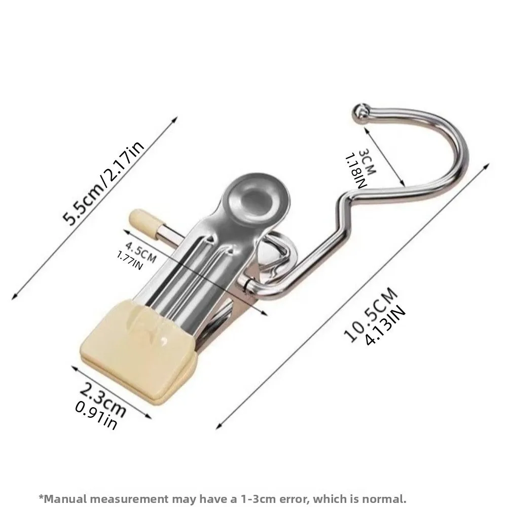 Description Picture 2 of item30Pcs Stainless Steel Closet Clothespins Portable Hanging Wardrobe Clothes Clip Hangers Space Saving with Hook