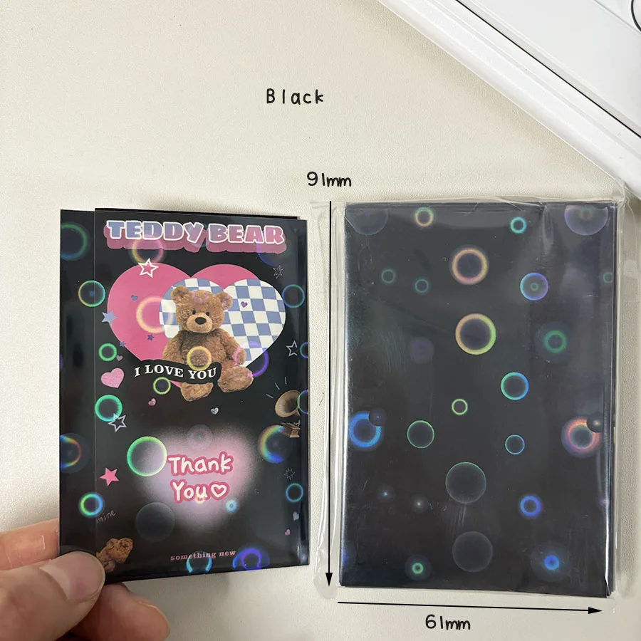 SKYSONIC 50pcs Kpop Card Sleeves 61x91mm 20C Bubble Holder For Holo Postcards Top Load Films Photocard Game Cards Protector 4