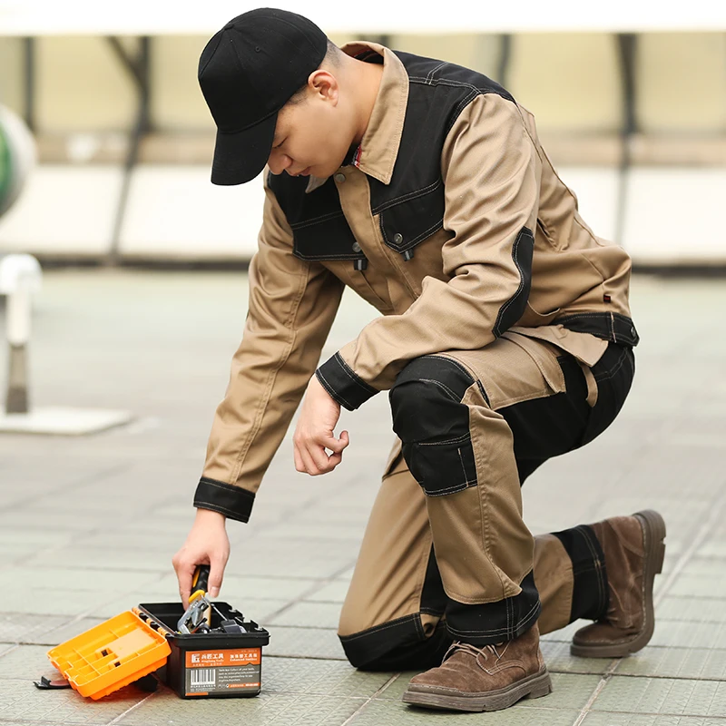 campus Bekwaam Opiaat Werk Pak Monteur Werkkleding Jas Mannen Voor Lassen Cargo Broek Mannen Met  Multi Zakken Kaki Overalls Mannen Werkkleding| | - AliExpress