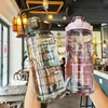 2 Liters Plastic Kettle Large Portable Travel Water Bottle with Straw  Sports Fitness Cup High Value Big Fat Cup Adult Universal 4