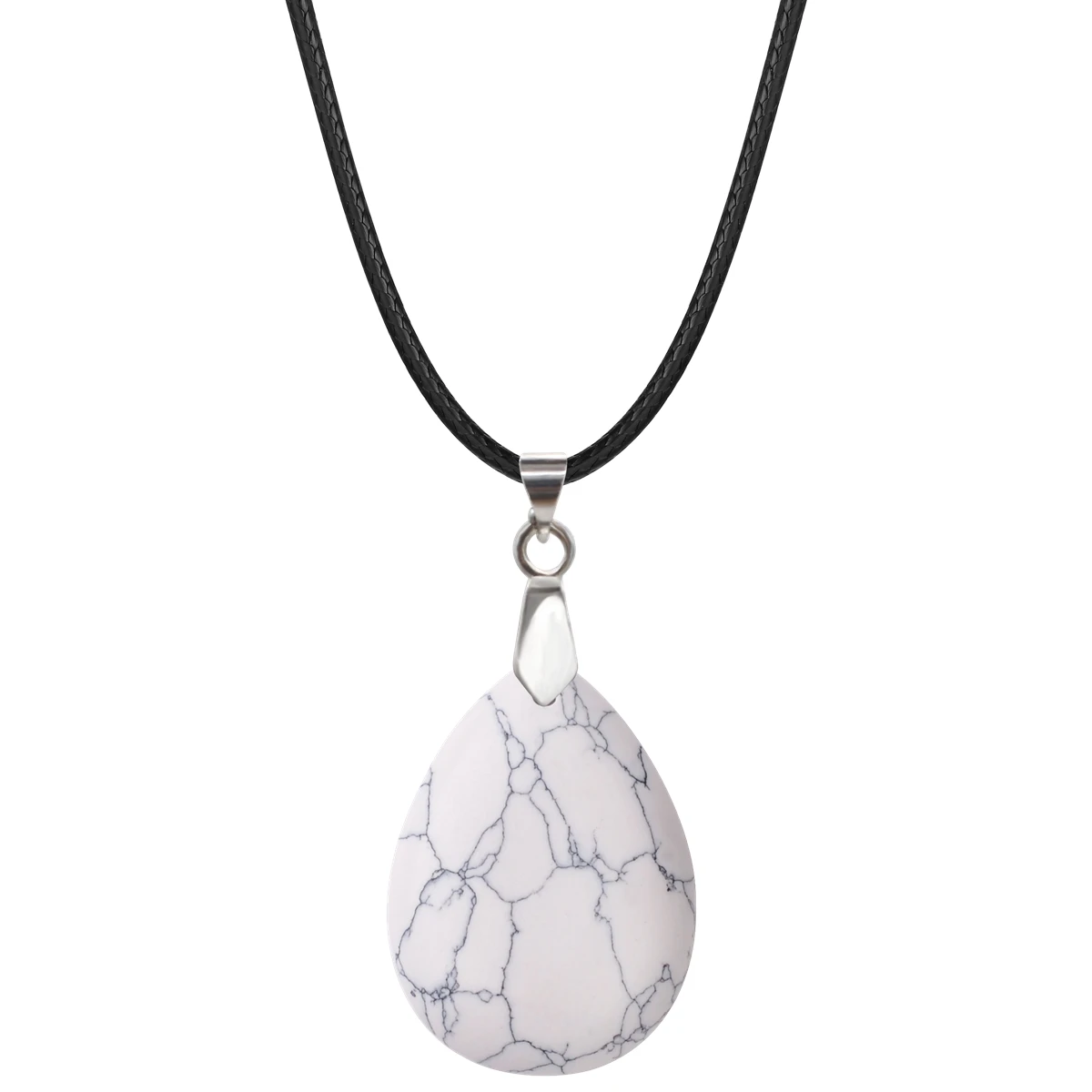 

Каплевидная подвеска Howlite 25x35 мм, каменное ожерелье для женщин и мужчин, исцеляющая чакра, кристалл, духовная КАПЛЕВИДНАЯ бижутерия