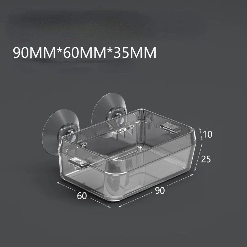 Reptile Feed Bowls Reptile Transparent Feeder Anti-escape Food Bowl Worm Live Container With Strong Suction Cups Pet Supplies
