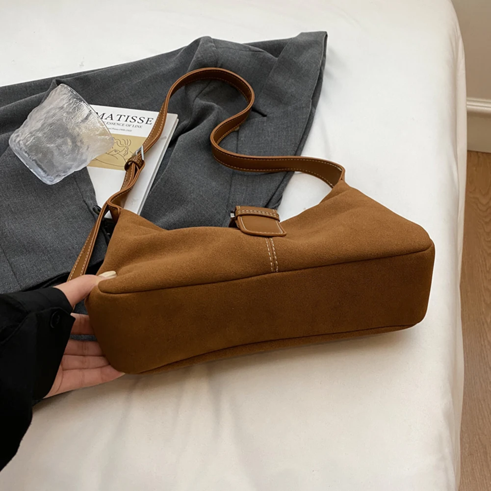 Faux Suede Women Shoulder Bag Large Capacity Chic Hobo