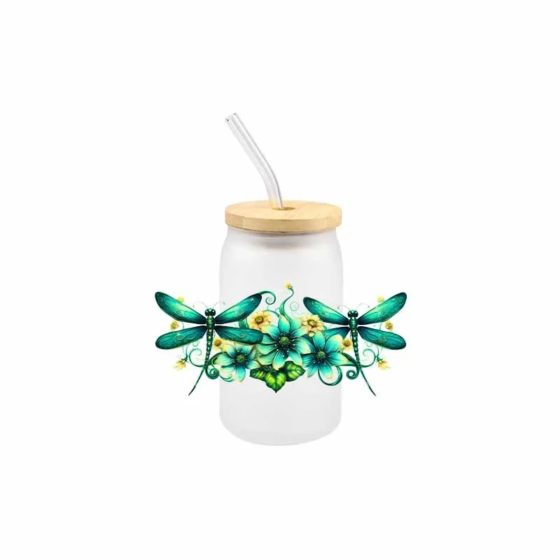 Dragonfly 3D UV DTF Transfer Sticker For Wraps Cup High Quality Waterproof DIY Sticker Libbey Glass Cup