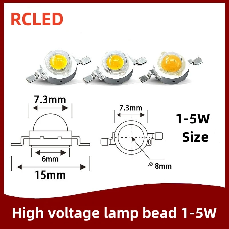 10個6v 9v 12v 1ワット2ワット3ワット5ワット電球ハイパワーledランプダイオードフルワットホワイトウォームホワイトblubs ...