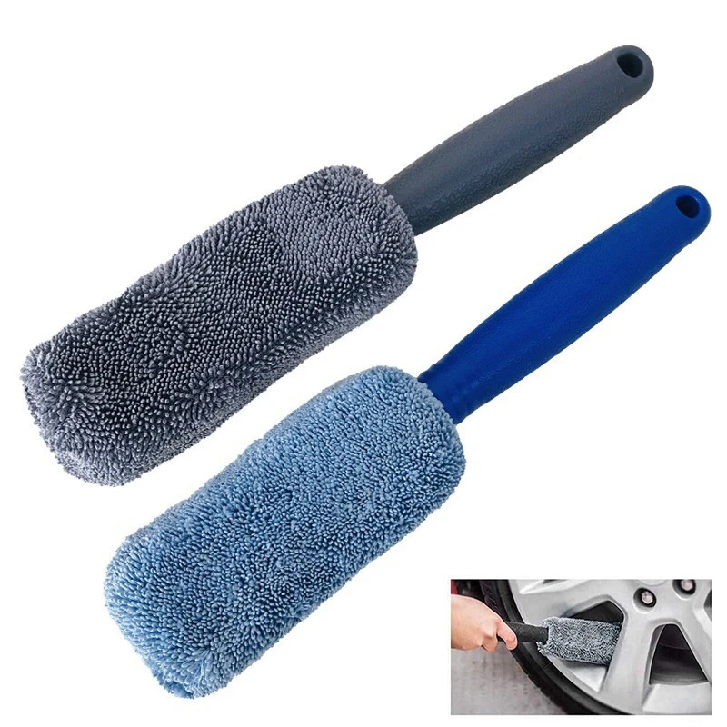 Wash Cleaning Portable Microfiber Wheel Tire Rim Brush For Car With Plastic Handle 1PC car cleaning accessories wheel cleaning brush