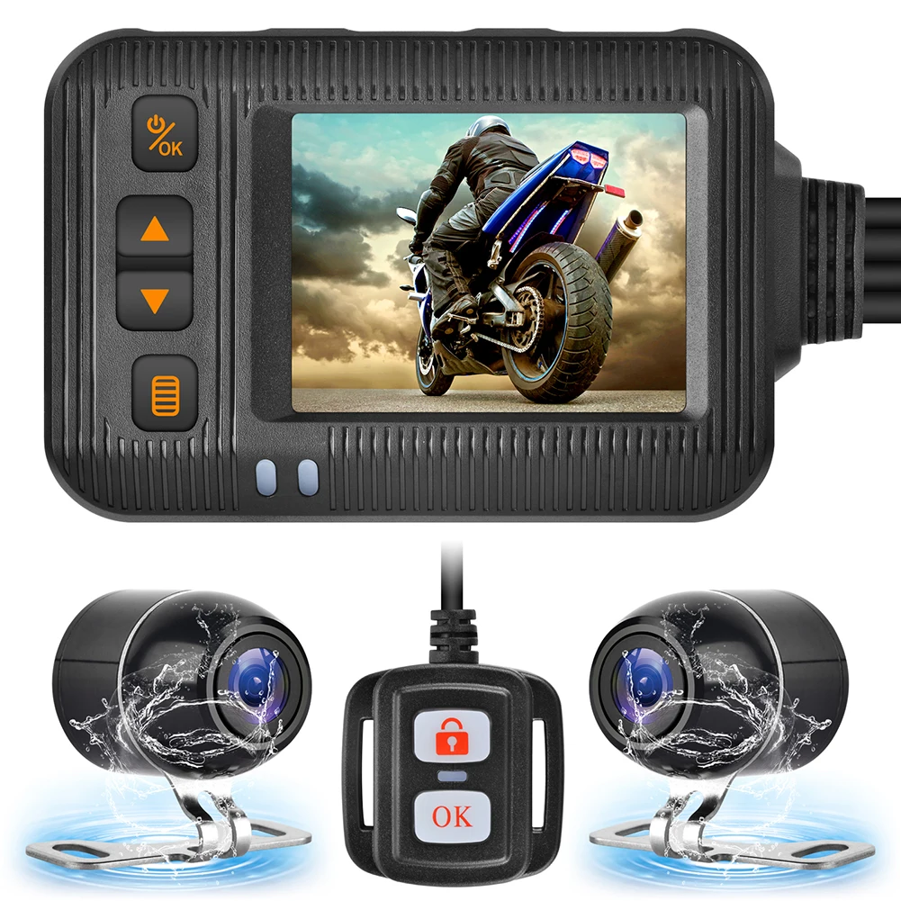 1080P Dual Lens Motorcycle Dash Cam Waterproof Dashcam Moto Camera