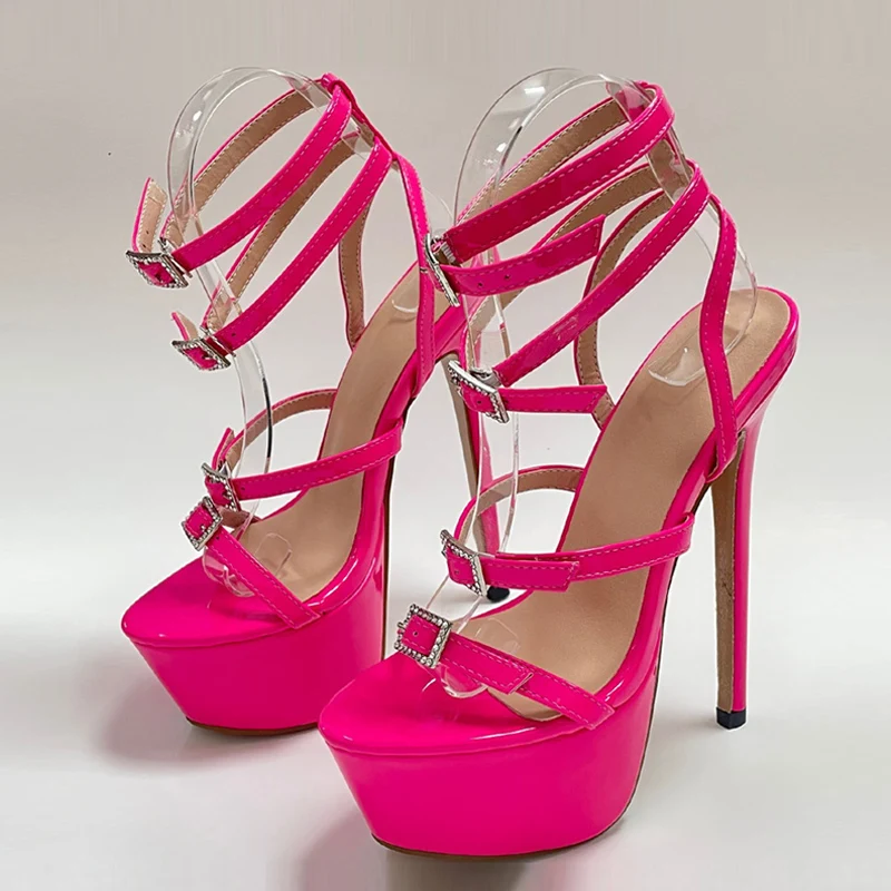 Women High Heels Platform Sandals For Women Fashion Open Toe Crystal Buckle Stiletto Wedding Stripper Shoes women sandals women high heels