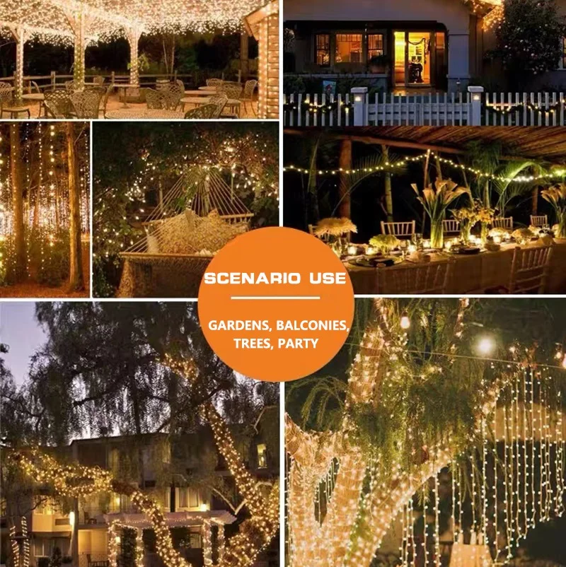 7M/12M/22M/32M 8Modes Outdoor Solar Fairy Lights LED Copper Wire Lights Xmas Lights Waterproof Garden Decoration 2