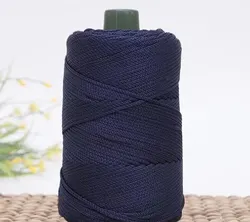 Vibrant 3mm Twisted Woven Rope for DIY Crafts and Decorative Accessories (Navy Blue)