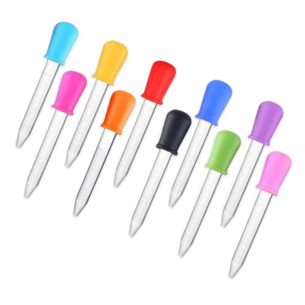 6/10pcs 5 ml Droppers Plastic Silicone Baby Pipettes Devices Infant Droppers Feeders Pipette Dropper For School Lab Supplies