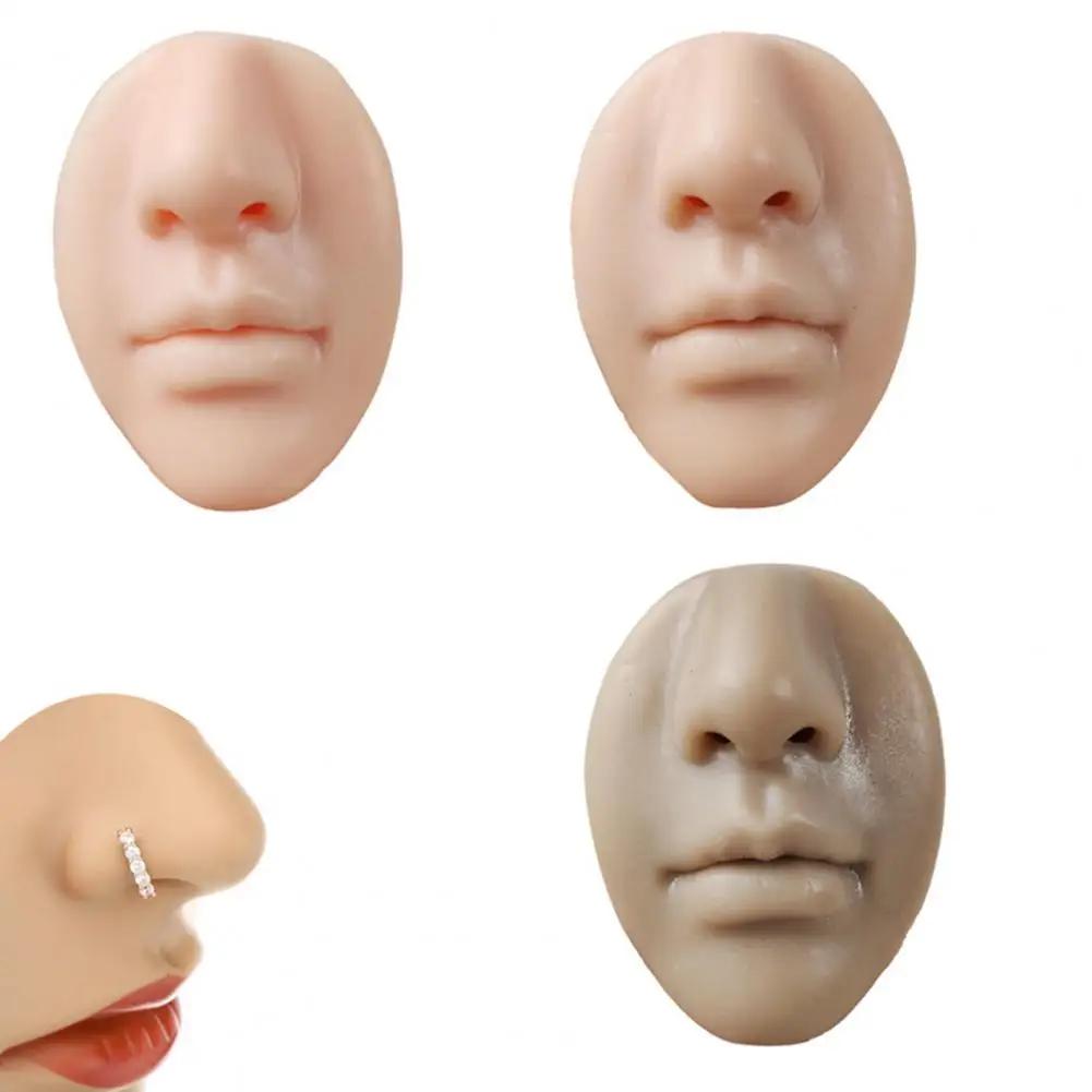 Nose Ring Display Model  Excellent Great Fidelity Teaching Tool  Washable Simulation Face Model for Beginners