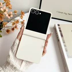 Dopamine Candy Color Ultrathin Matte Case with 2-in-1 Hinge Protection for Galaxy Z Flip5 (White)