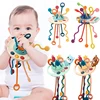 Development Baby Rattle Teether Toys Montessori Silicone Pull String Games Baby Toys 1 Year Teething Toys For Babies 6 12 Months 2