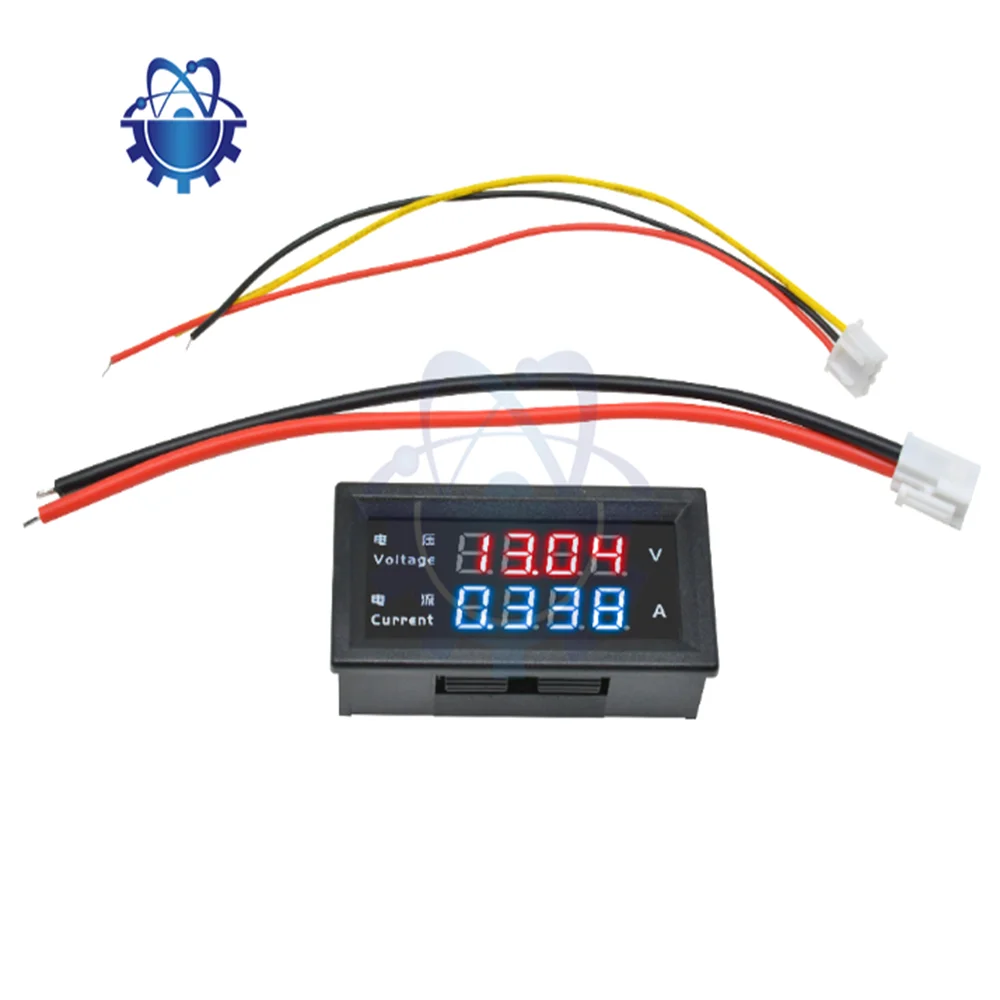 0.28/0.56 Inch DC 0-100V 10A Mini Digital Voltmeter Ammeter 4 Bit 5 Wires Voltage Current Meter Tester Blue Red Dual LED Display