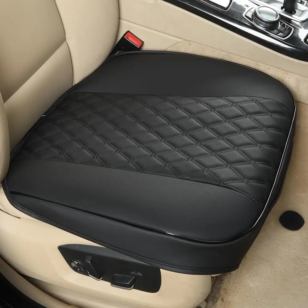 Coprisedile Auto Anteriore In Pelle PU, Singolo, Antiscivolo, Avvolgente, Con Tasca Portaoggetti, Impermeabile, Nero, Per La Maggior Parte Dei Veicoli - 3