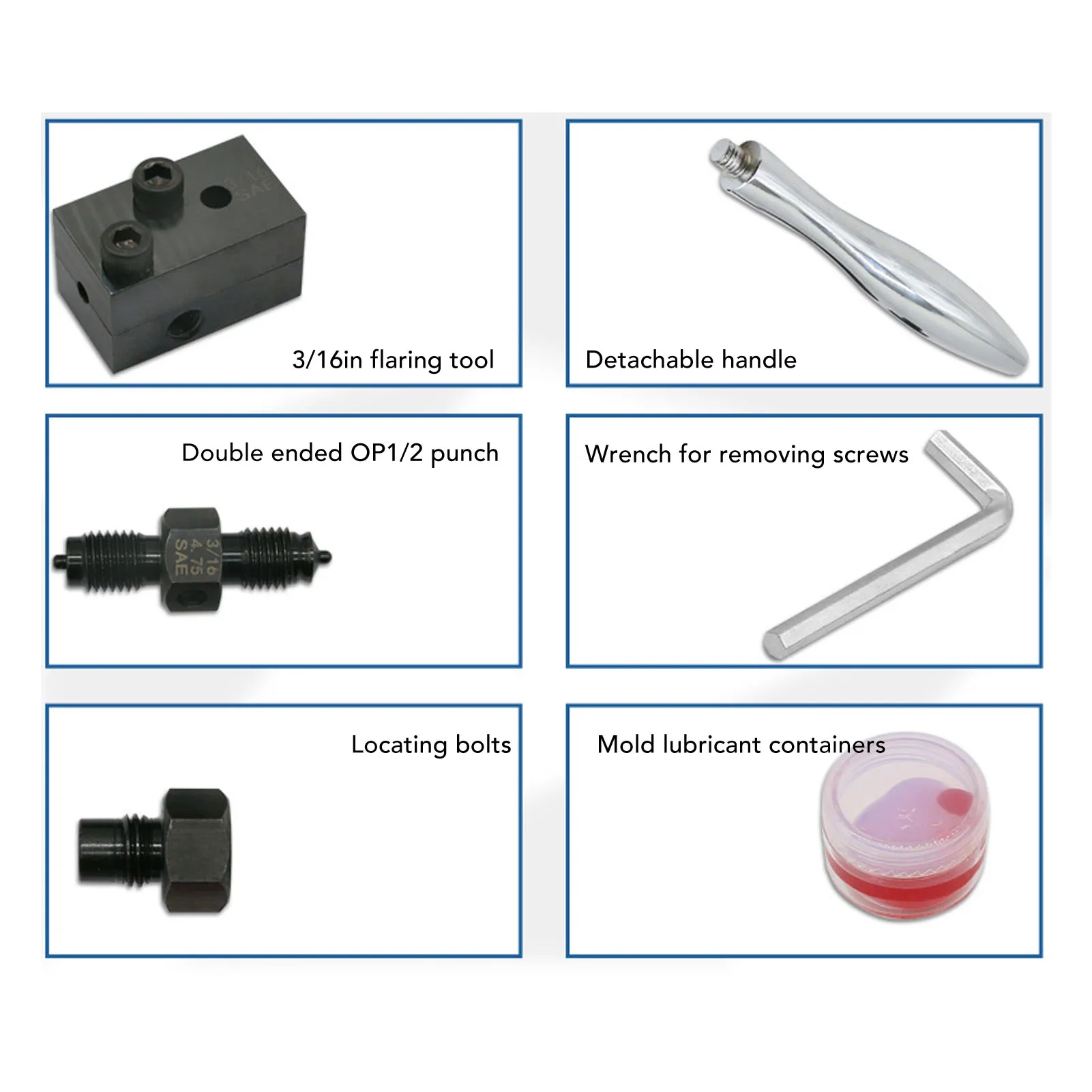3/16inch Car Brake Pipe Reamer Steel Manual Brake Tube Line Flaring Tool for ISO DIN Bubble Flaring 45 Degree SAE Double