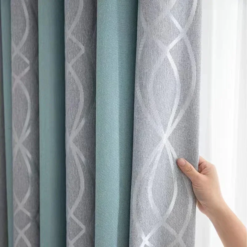 Tenda oscurante Casa Camera da letto Tende senza punzonatura Soggiorno moderno e minimalista Tenda di lusso europea Decorazione di fascia alta per la casa