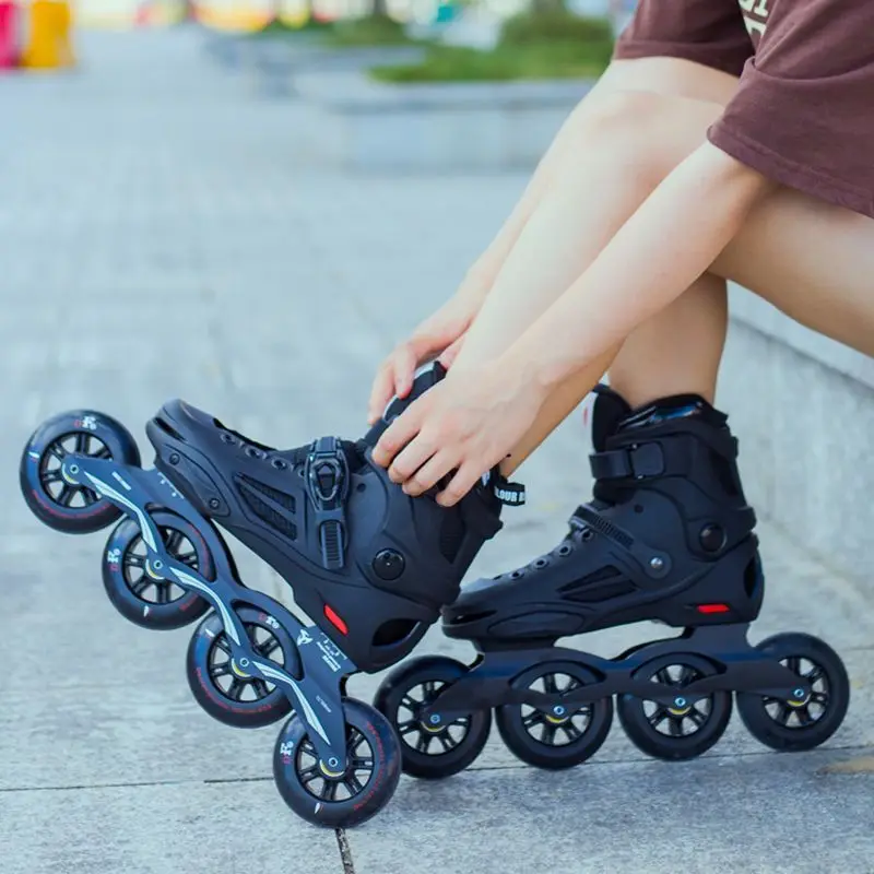 2025 New Speed skating shoes, large four-wheel adult ice skates, adult straight line for both men and women