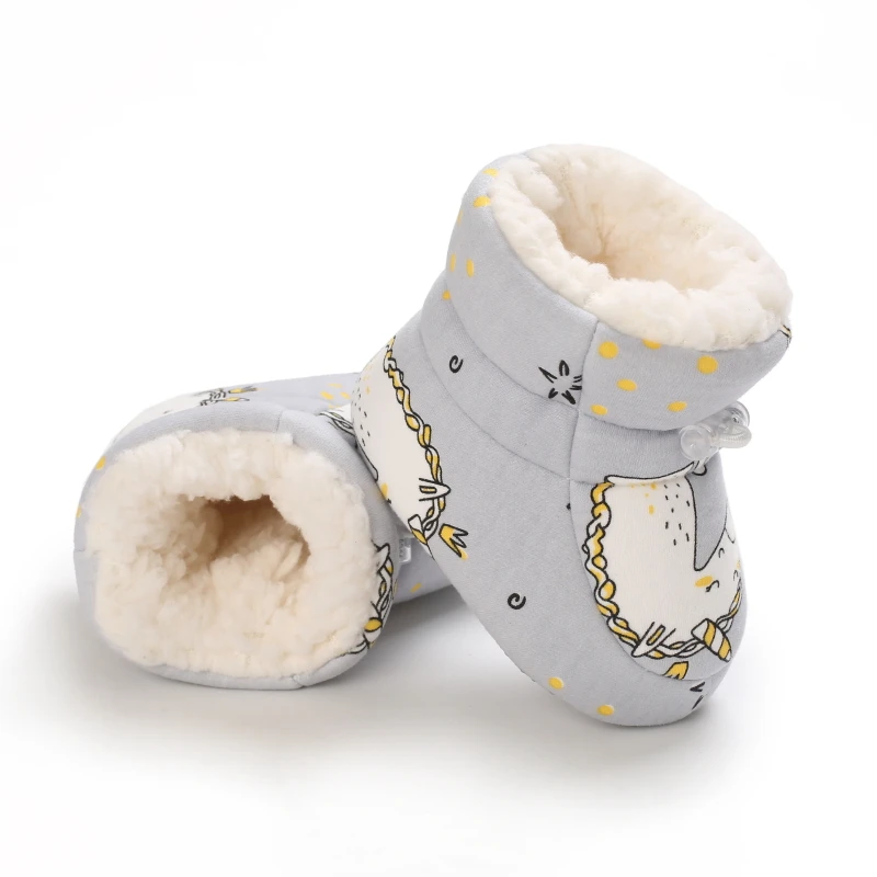 0-18M Snow Boots Winter Baby Fashion Warm Boots Boy Girl Cartoon Printed Baby Villus Warm