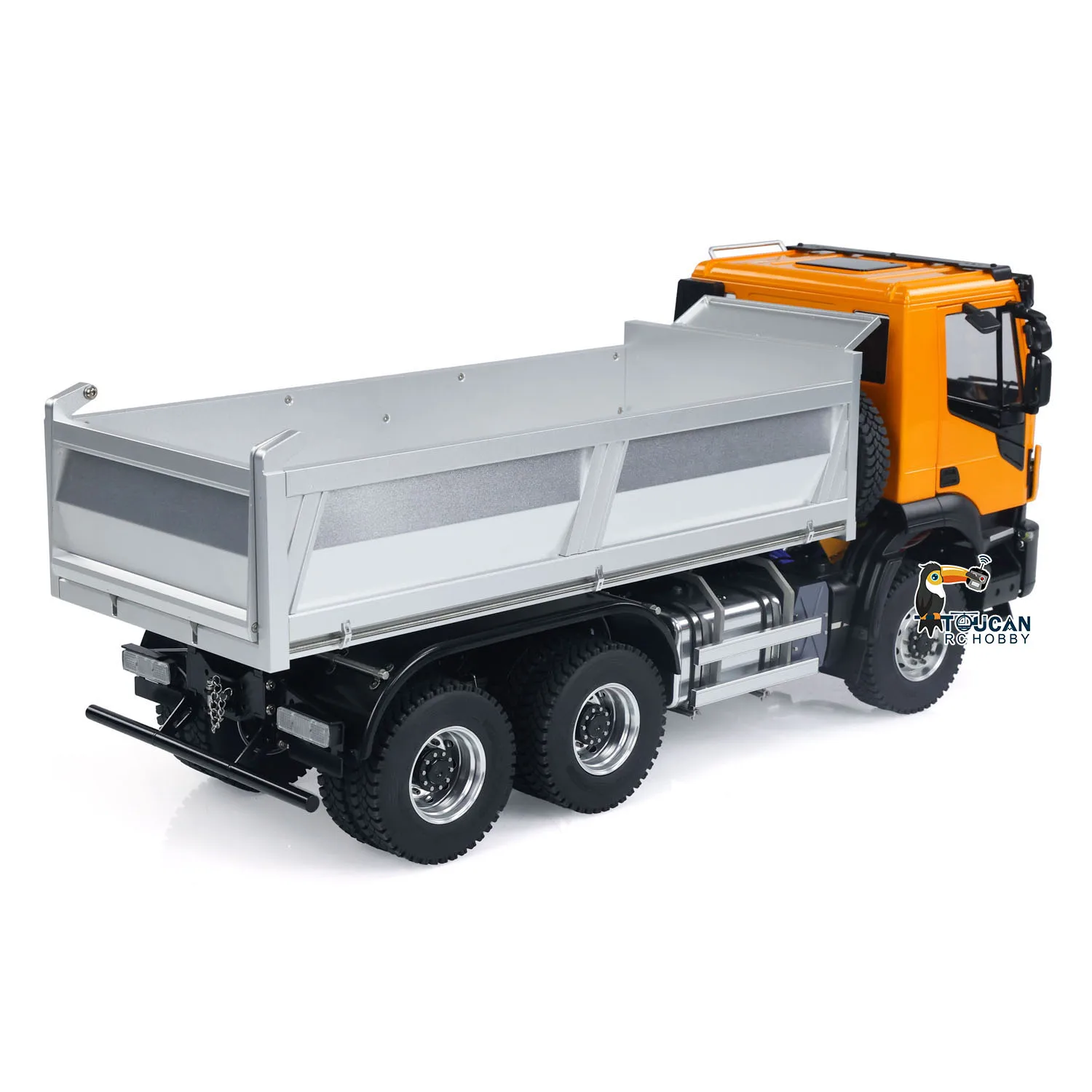 Toys 1/14 6x6 Metal RC Hydraulic Dumper Truck 2-speed Gearbox Lights Sounds Controlled Tipper Car TOUCAN Assembled Model TH23189 5