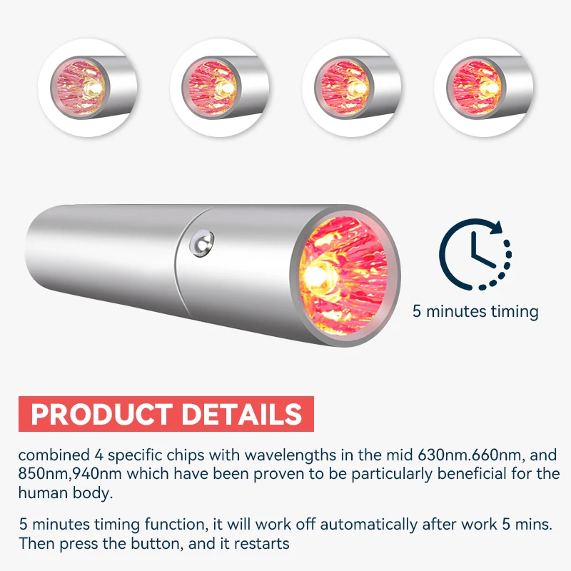 Red Light LED Infrared Treatment Facial Skin Care EMS Laser Pointer Laser Face Hand Body Care Four Light Sources red light therapy wand red light therapy panel facial machine infrared therapy lamp