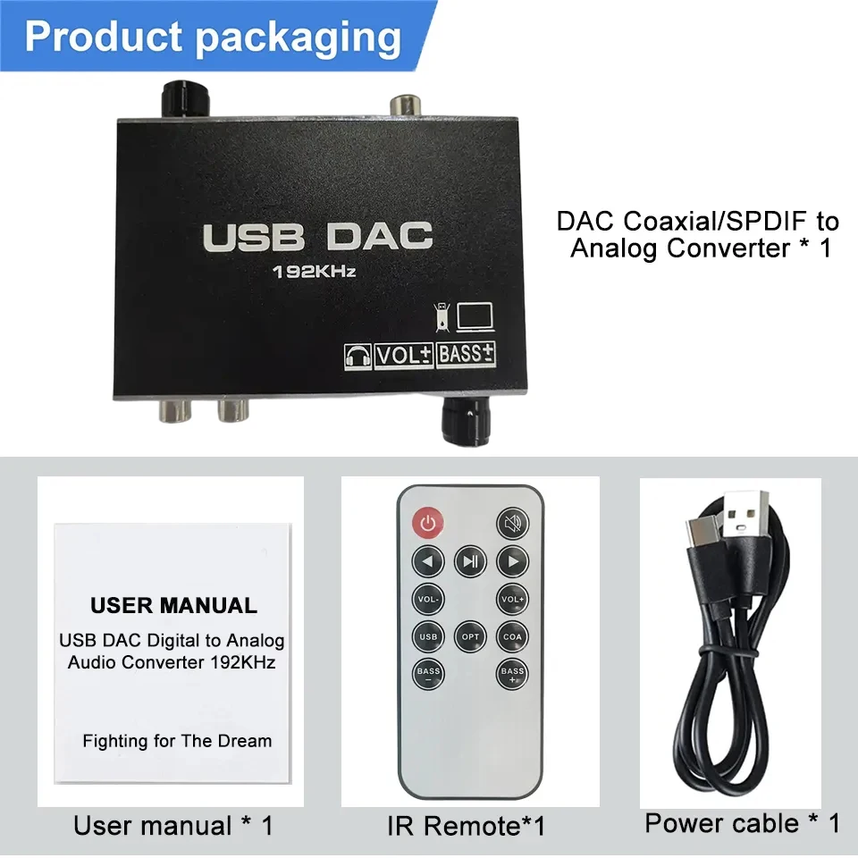 192KHz HiFi Audio-Decoder DAC Remote Control TV Optical Coaxial USB OTG Headphone Amplifier Digital to Analog Converter Adapter earphone amplifier adapter audio converter adapter audio converter amplifier audio decoder audio converter headphone amplifier headphone audio decoder headphone amplifier adapter