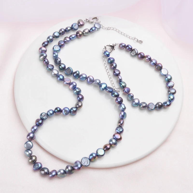 ASHIQI Natural Baroque Pearl Jewelry Sets Necklace Bracelet for Women Wedding Jewelry