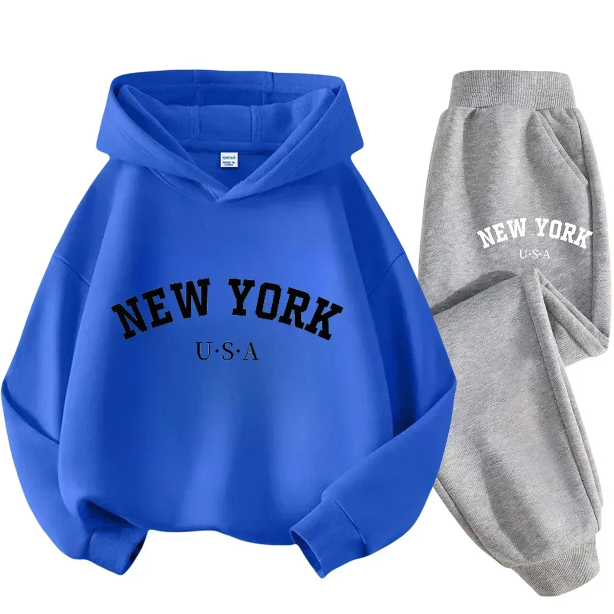 Children Long Sleeve Hoodie + Pant Suit 2pcs Set Sportwear