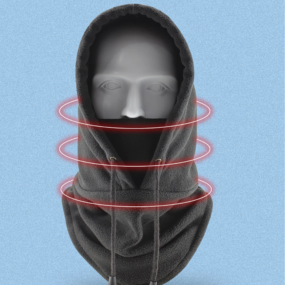 New Fashion Warm Cap Winter Men Women Hat Waterproof Thermal Polar Fleece Balaclava Hat Hooded Neck Warmer Hiking Cycling Cap 4