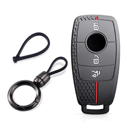 Luxury Remote Key Cover for Mercedes - Benz Models - Premium Key Case Accessory (Black round set)