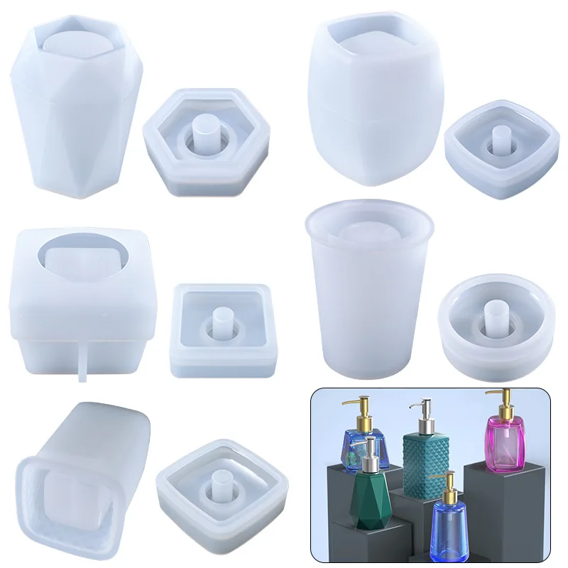 Aromatherapy Bottle Silicone Mold Lotion Bottle Soap Dispenser Resin Mould for DIY UV Epoxy Handmade Home Decors Storage silicone mold
