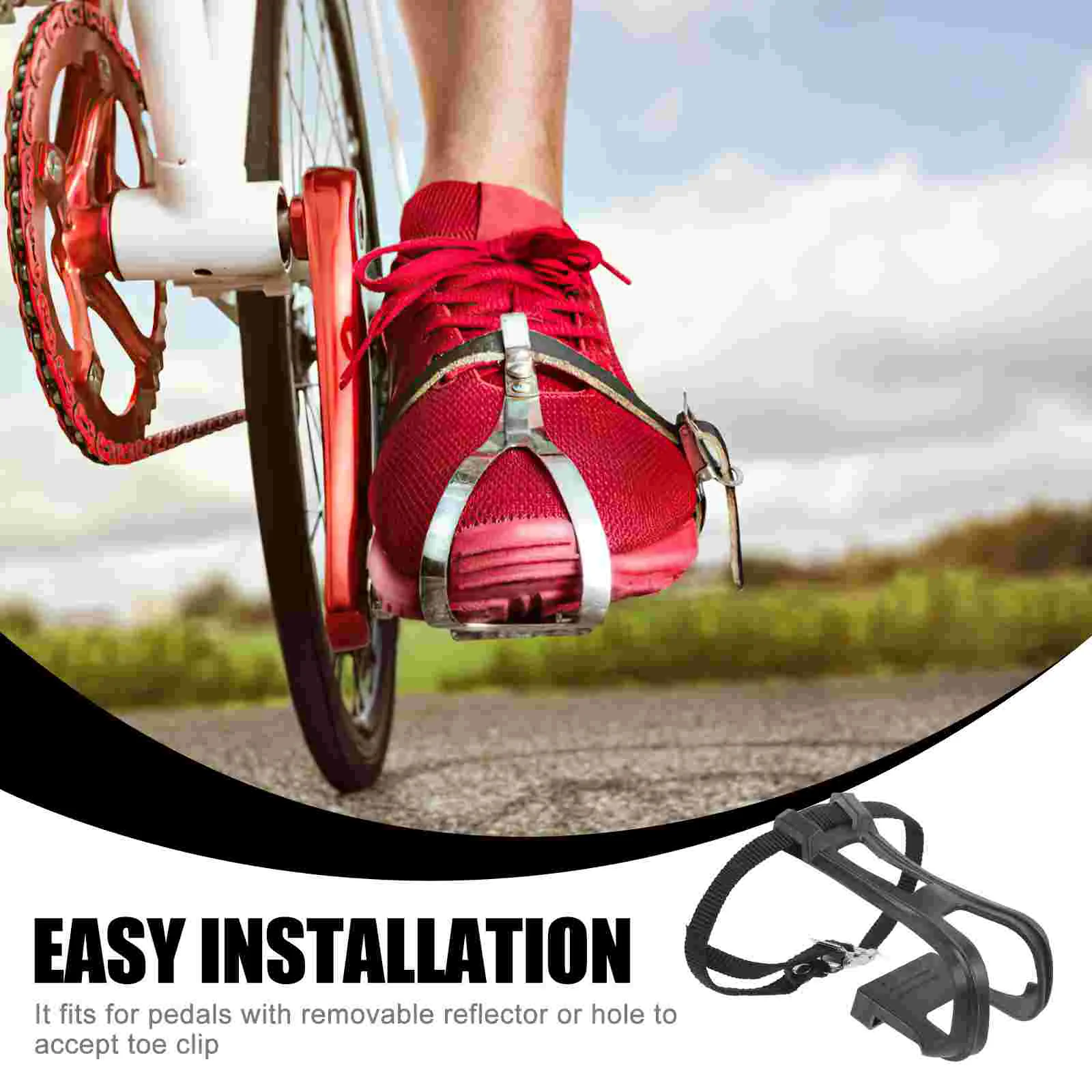 Nylon Toe Clip With Straps For Harness Road Mountain Bicycle