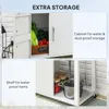 Outdoor Grill Table with Stainless Steel Sink and Drainage, Grill Cart with Foldable Side Table and Cabinet 6