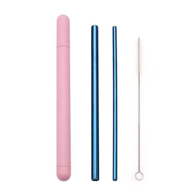 Premium Stainless Steel Reusable Straw Set with Cleaner and Portable Case