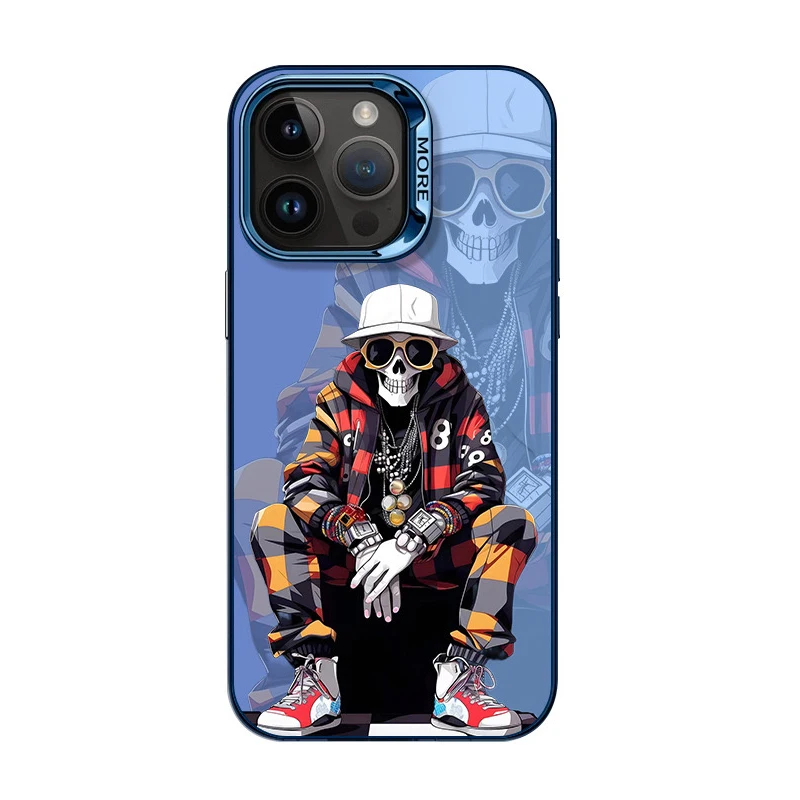 IPhone 15 Pro Max Case, Cool Cartoon Fashion, Skull Graffiti, Color Laser Printing Phone Case, Apple iPhone 14 Pro Max 13 12